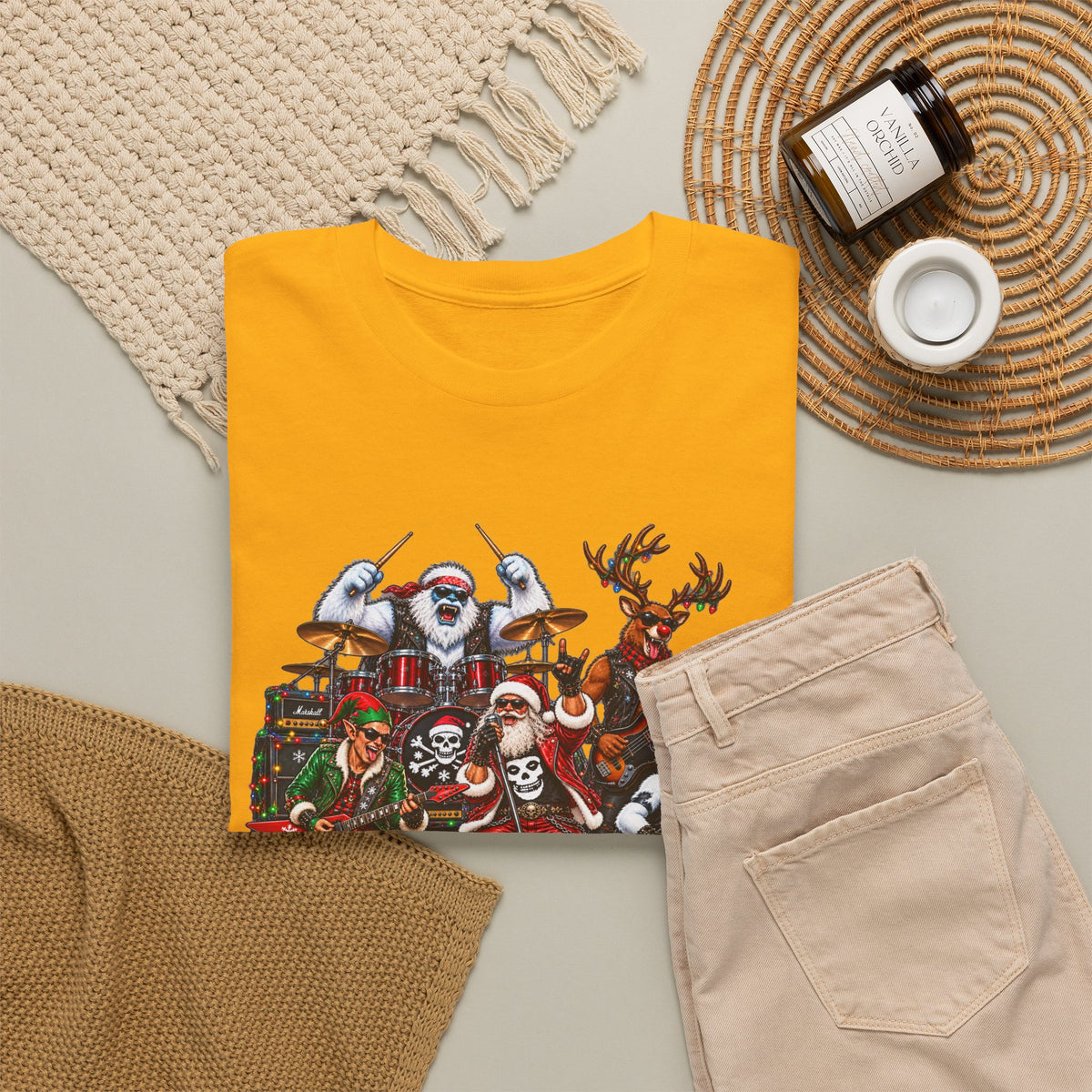 Festive Christmas Reindeer and Santa Crew T-Shirt