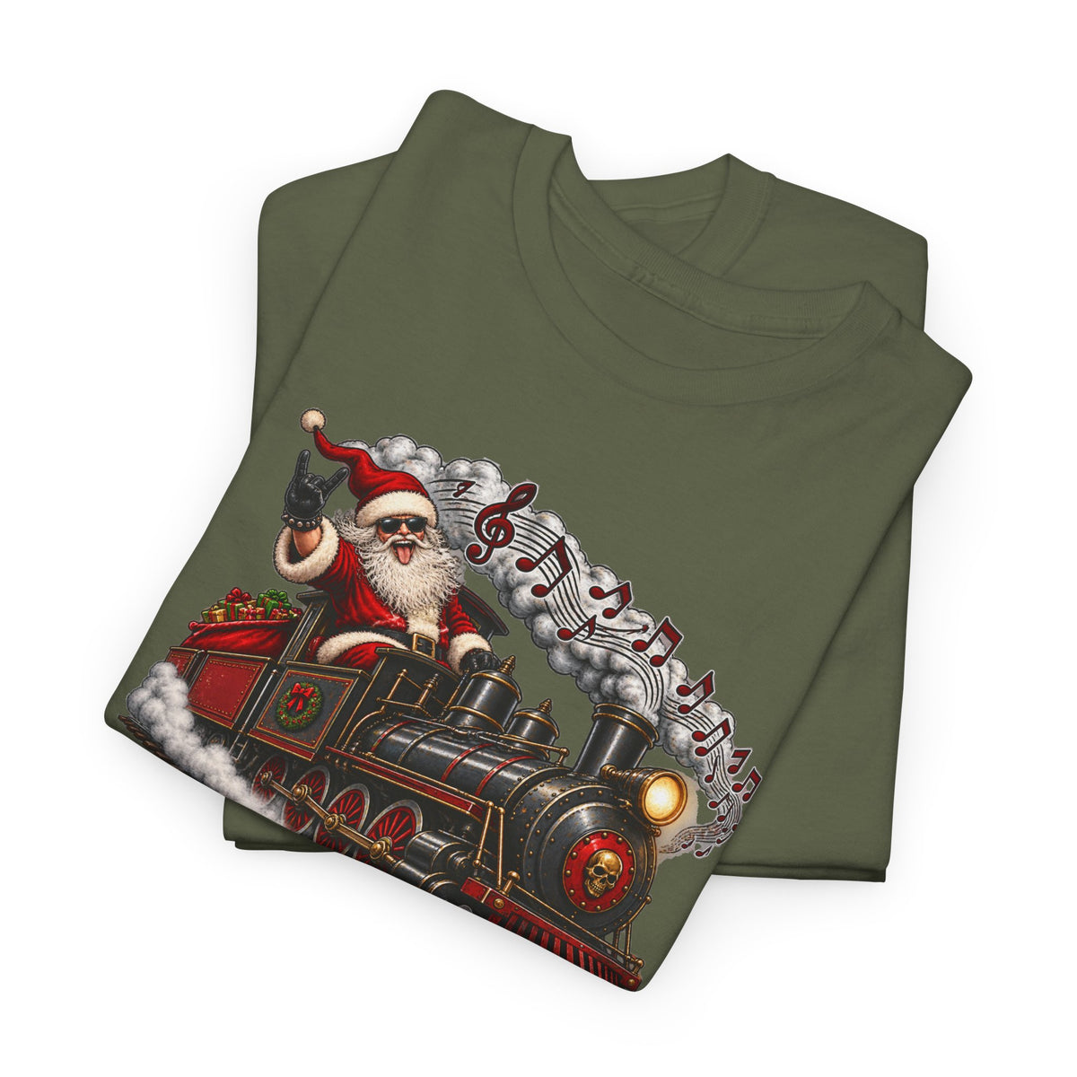 Christmas Train Santa Graphic T-Shirt