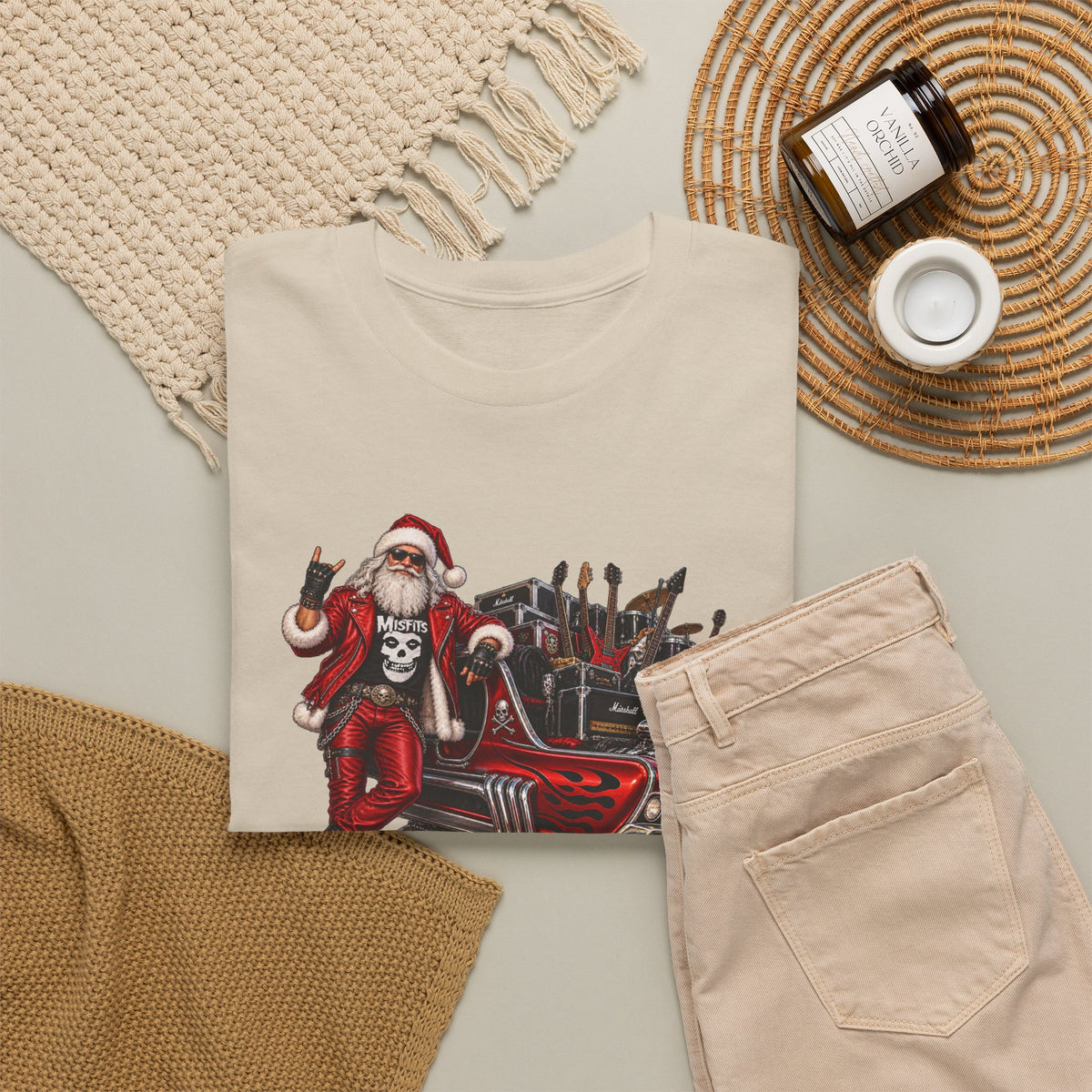 Santa Claus Christmas Hot Rod Tee