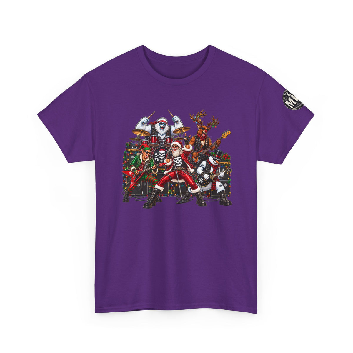 Festive Christmas Reindeer and Santa Crew T-Shirt