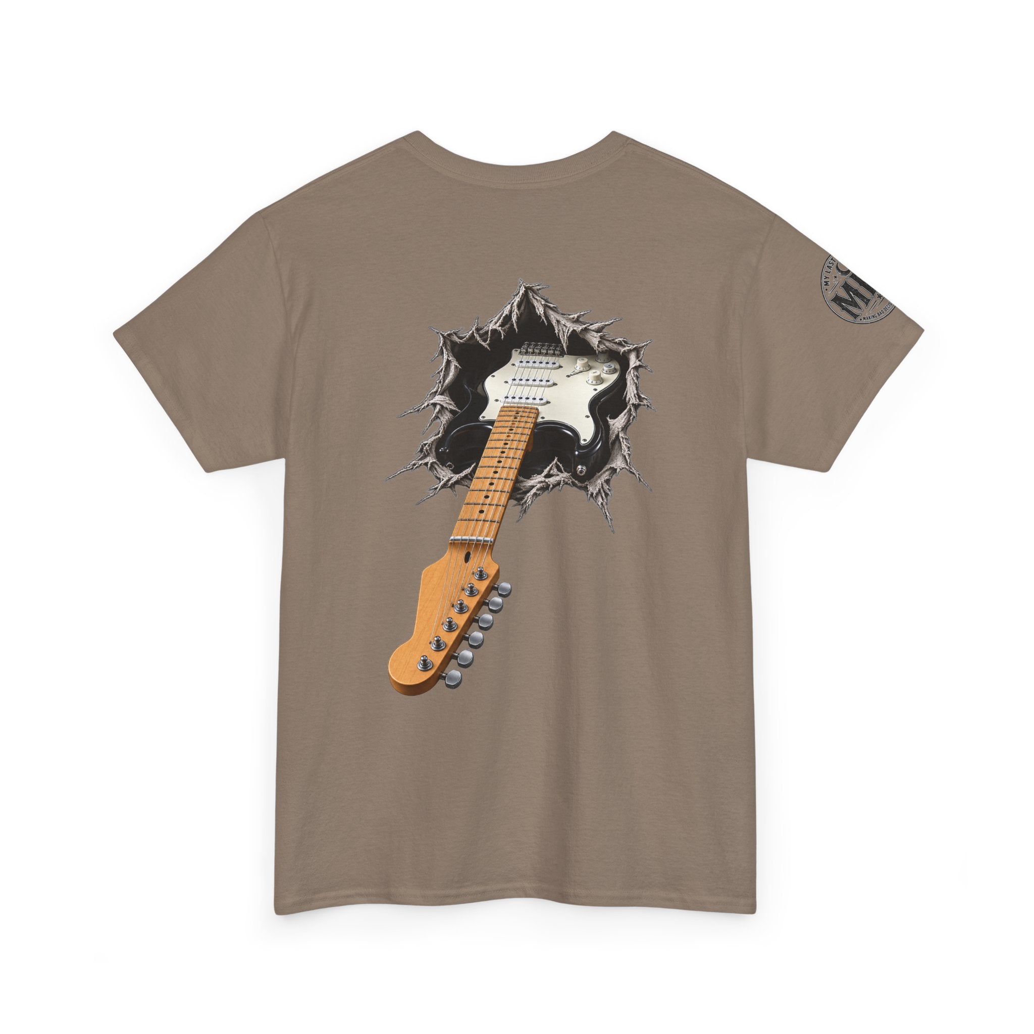 Electric Guitar Tee —  (Guitar Breaking Through Back)