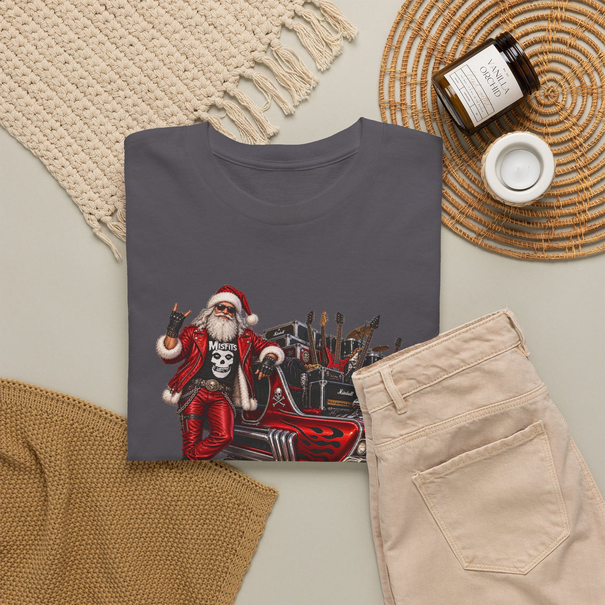 Santa Claus Christmas Hot Rod Tee