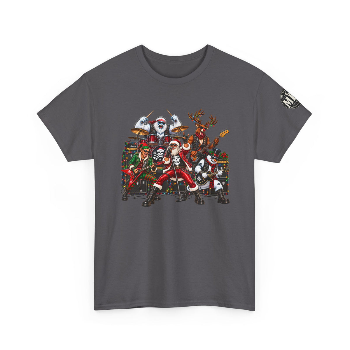 Festive Christmas Reindeer and Santa Crew T-Shirt