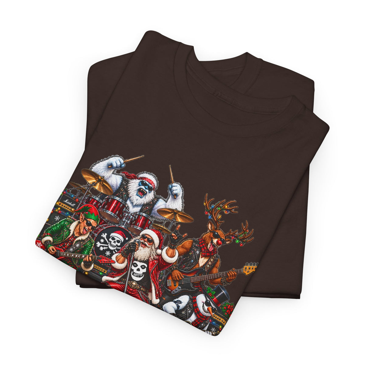 Festive Christmas Reindeer and Santa Crew T-Shirt