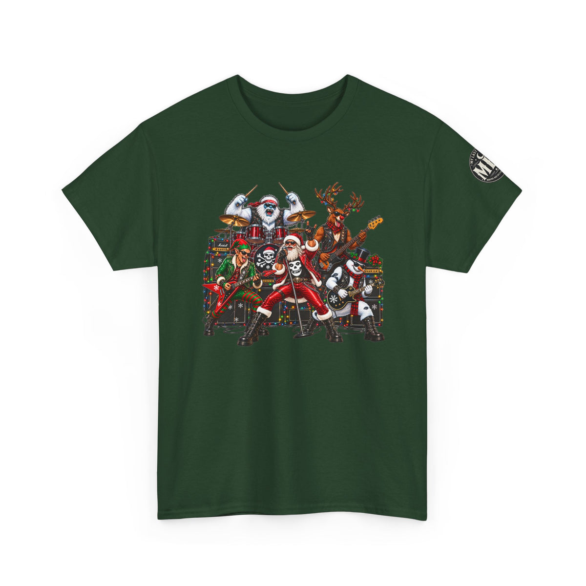 Festive Christmas Reindeer and Santa Crew T-Shirt
