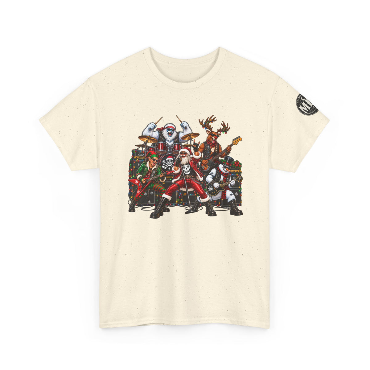 Festive Christmas Reindeer and Santa Crew T-Shirt