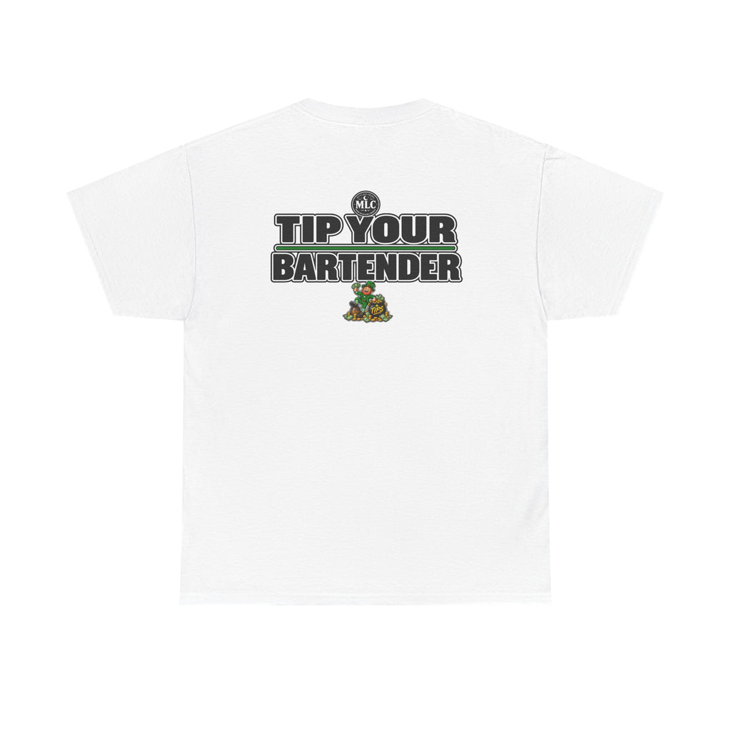 Tip Your Bartender Tee — "Compliments Don't Pay My Bills" leprechaun