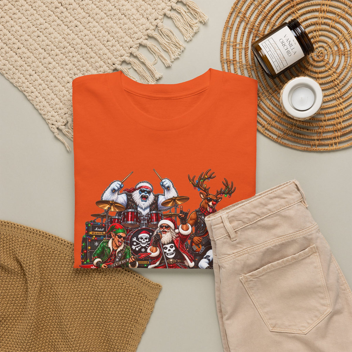 Festive Christmas Reindeer and Santa Crew T-Shirt