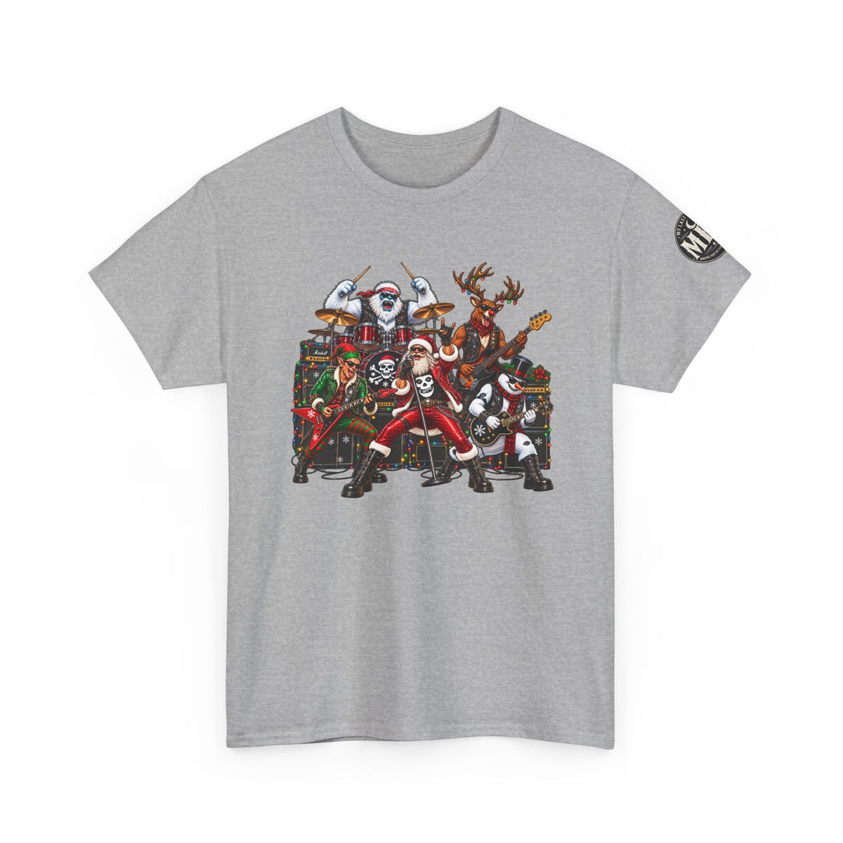 Festive Christmas Reindeer and Santa Crew T-Shirt
