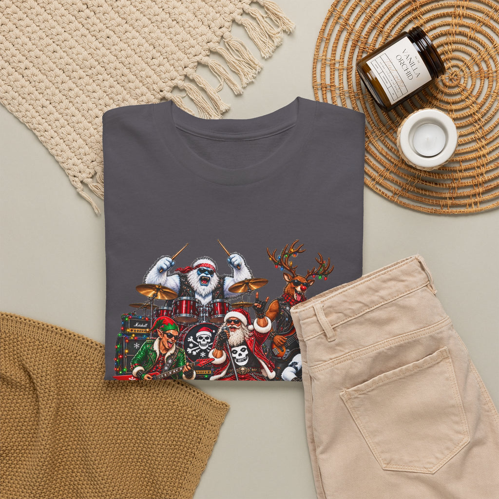 Festive Christmas Reindeer and Santa Crew T-Shirt
