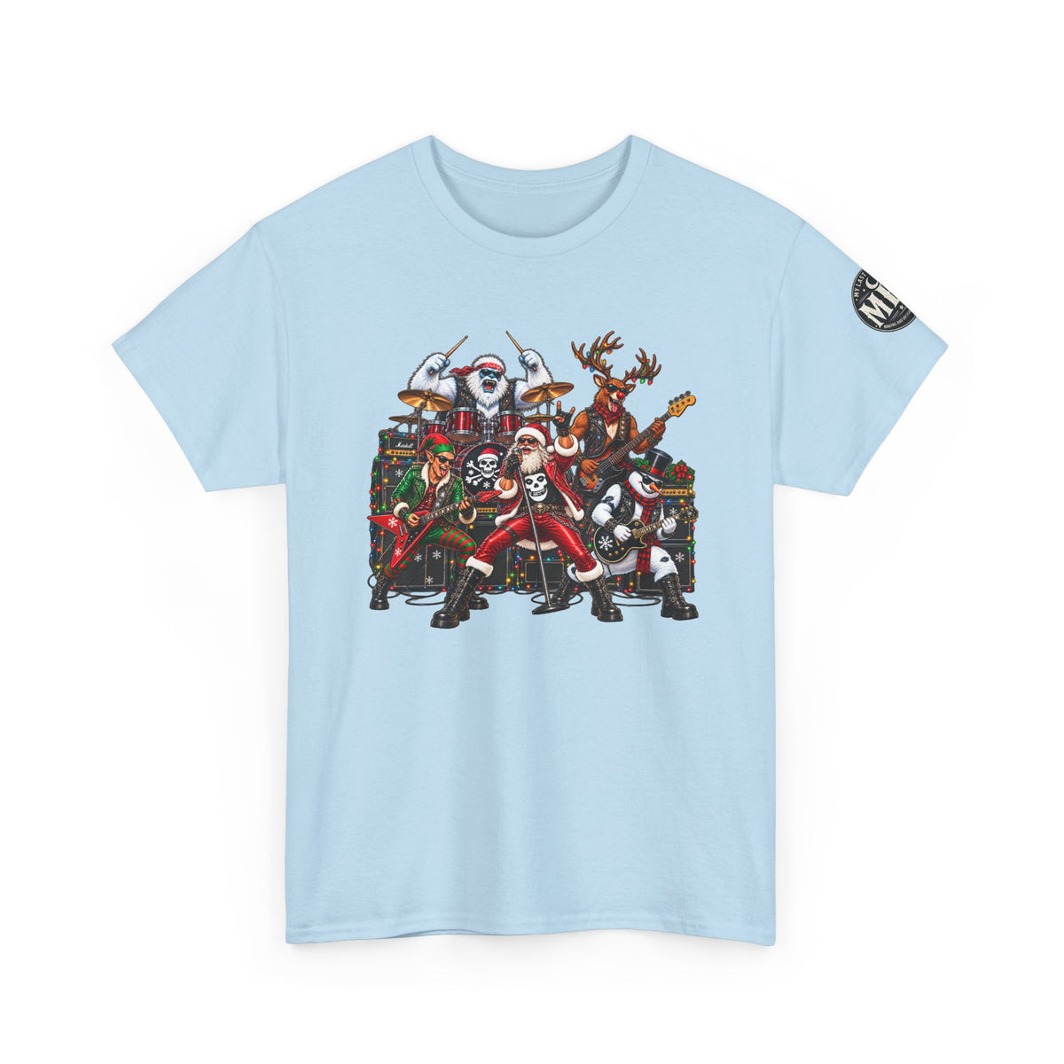 Festive Christmas Reindeer and Santa Crew T-Shirt