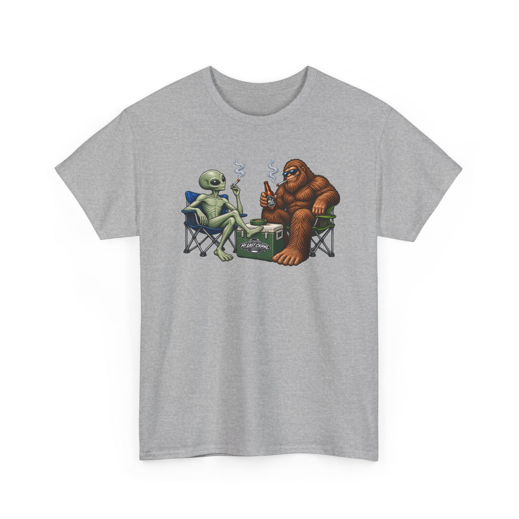 Alien & bigfoot burning one