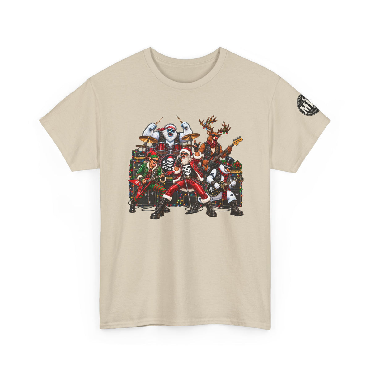 Festive Christmas Reindeer and Santa Crew T-Shirt