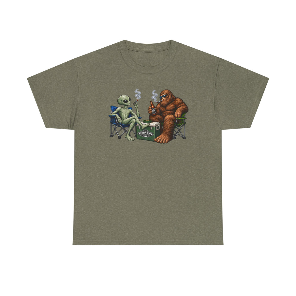 Alien & bigfoot burning one