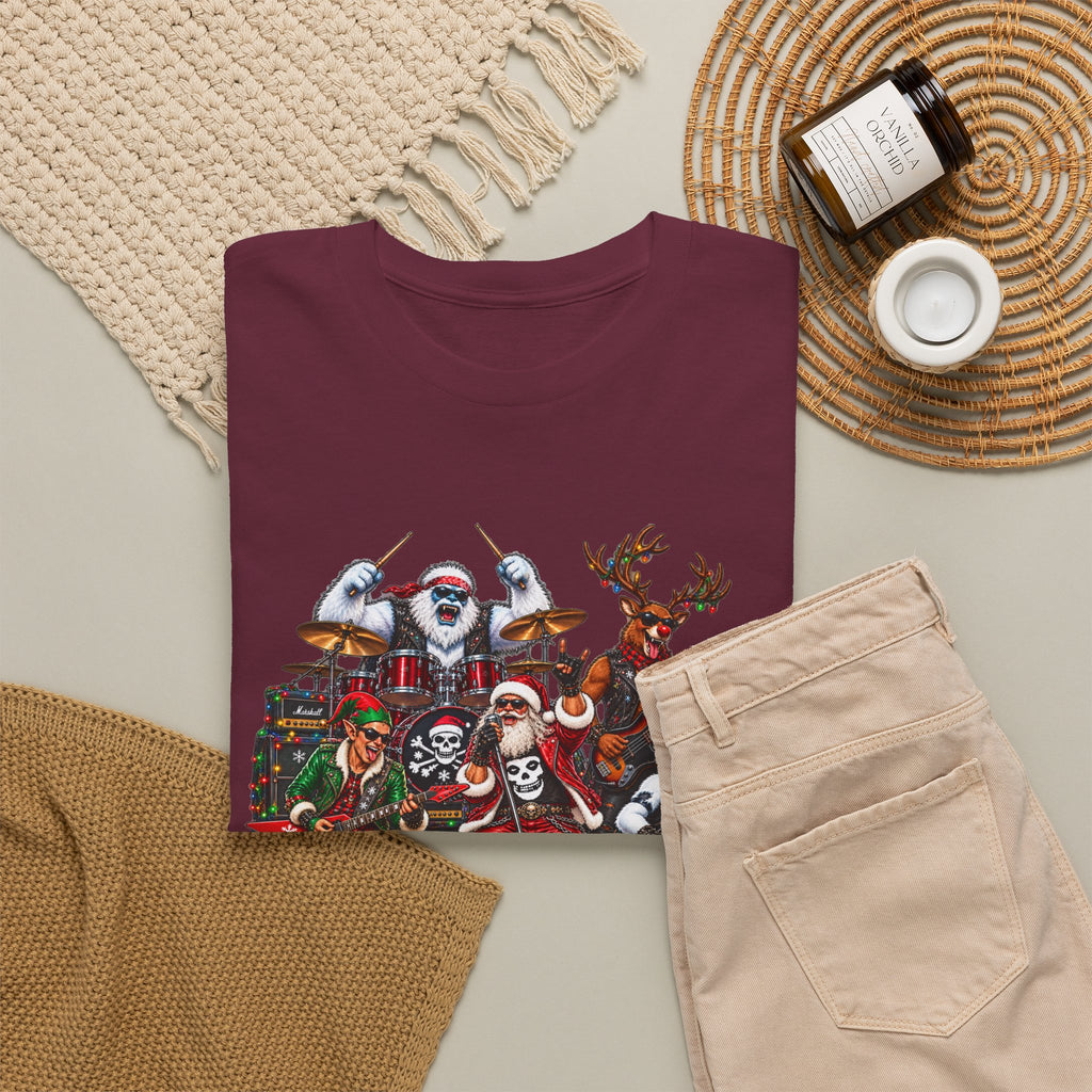 Festive Christmas Reindeer and Santa Crew T-Shirt