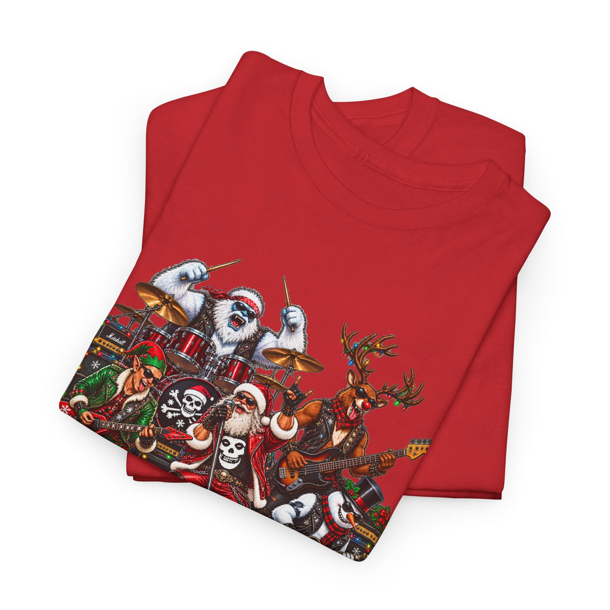 Festive Christmas Reindeer and Santa Crew T-Shirt
