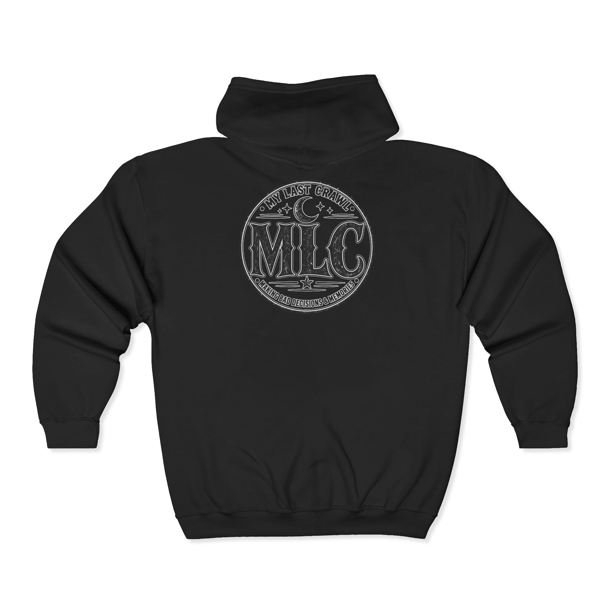 MLC Circle Logo Zip Hoodie - Vintage Moon & Stars Design