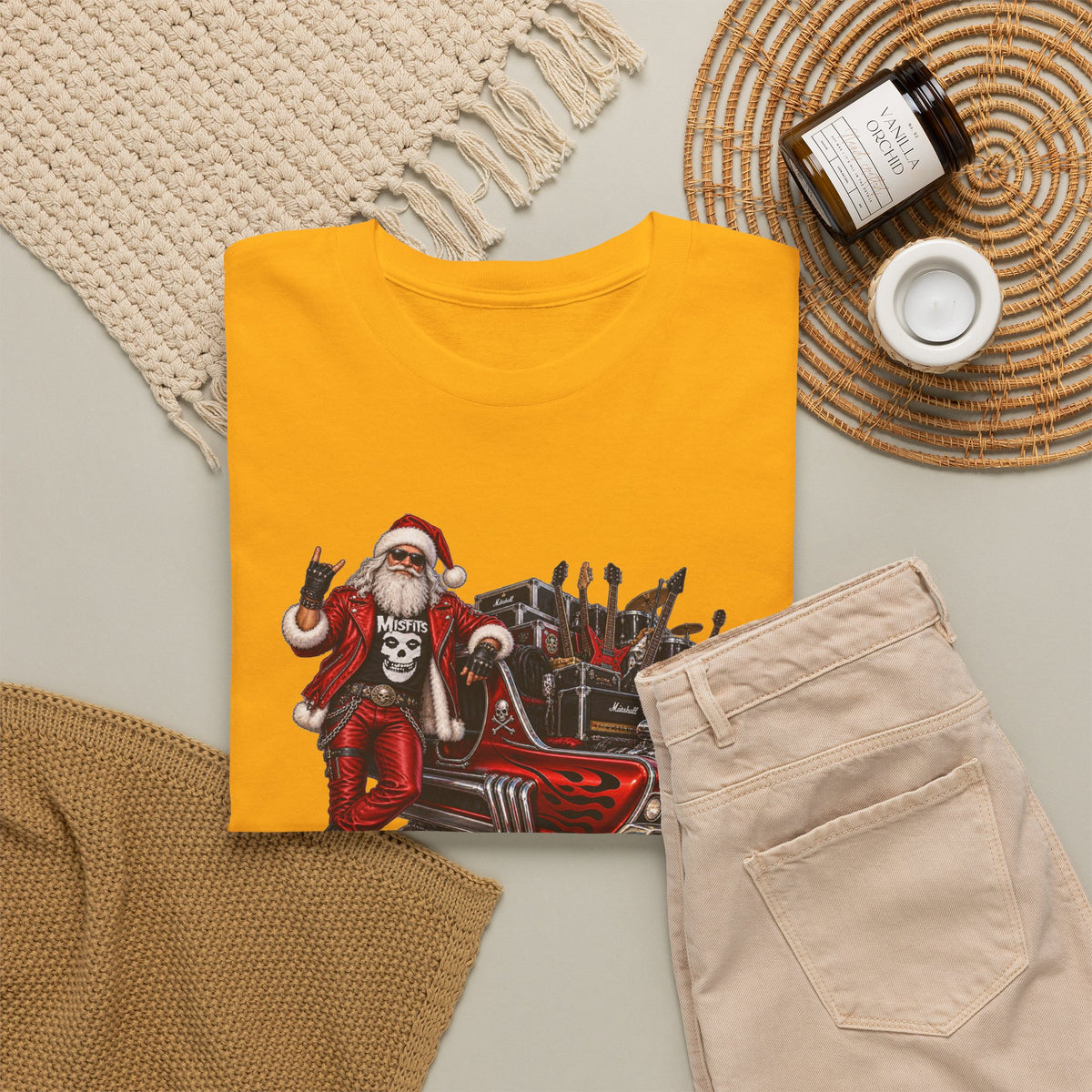 Santa Claus Christmas Hot Rod Tee