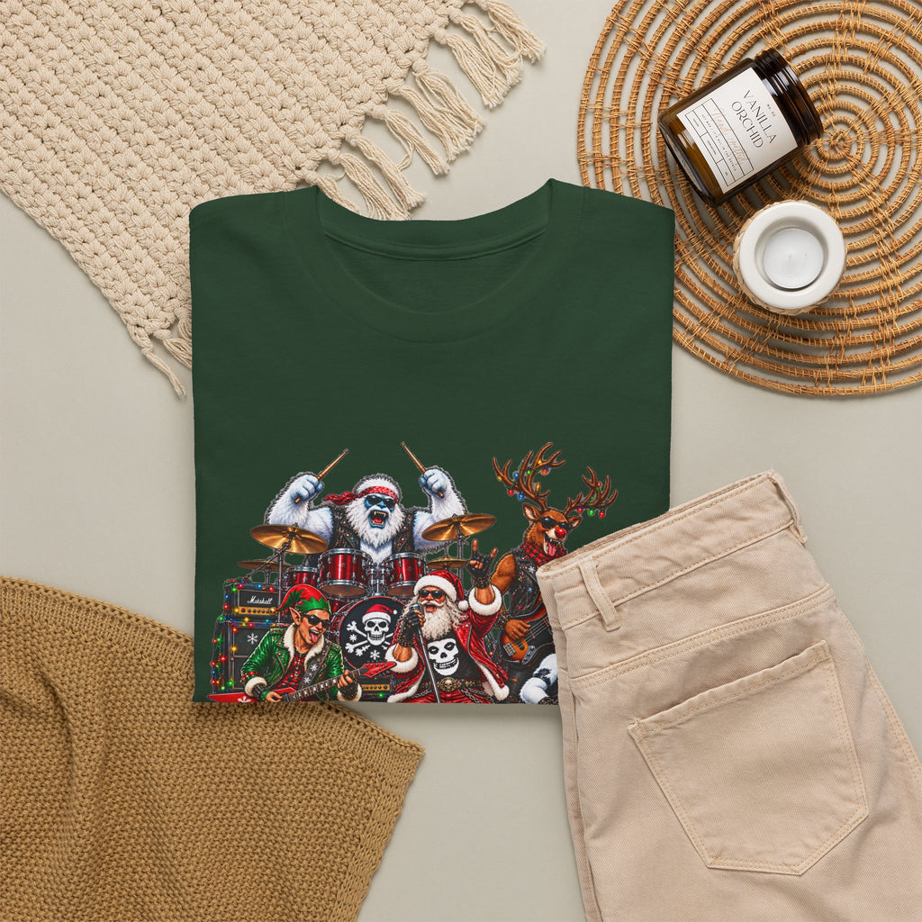 Festive Christmas Reindeer and Santa Crew T-Shirt