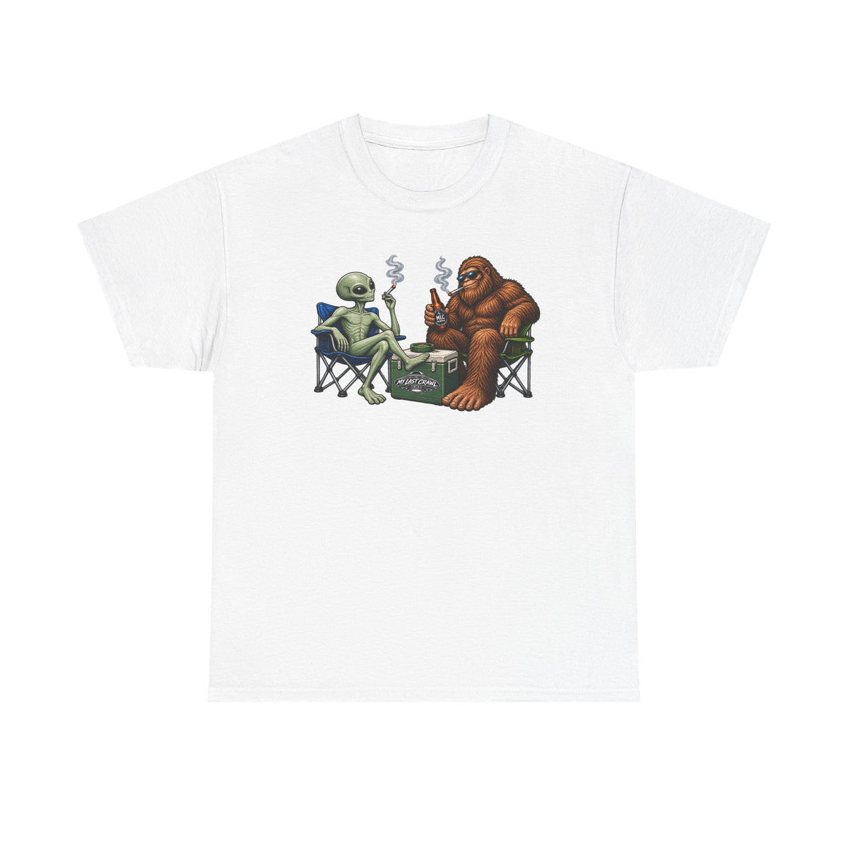 Alien & bigfoot burning one