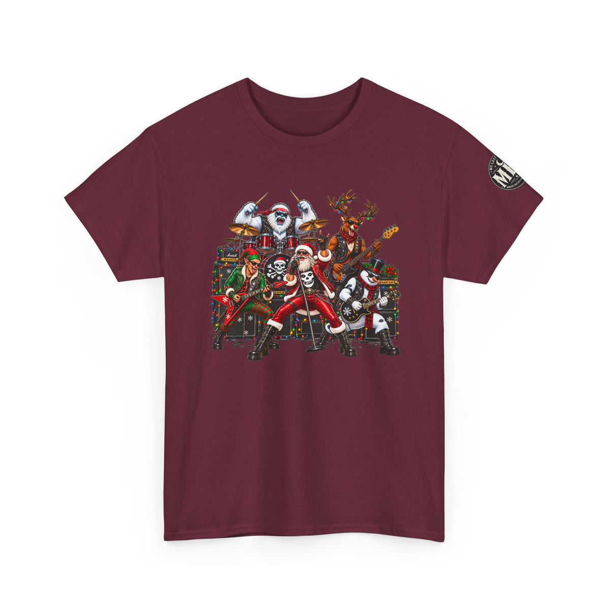 Festive Christmas Reindeer and Santa Crew T-Shirt