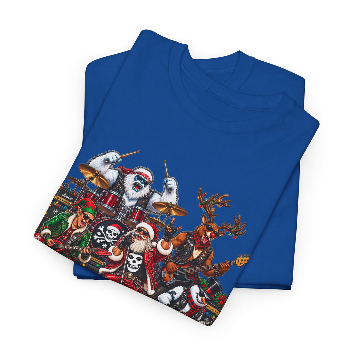 Festive Christmas Reindeer and Santa Crew T-Shirt