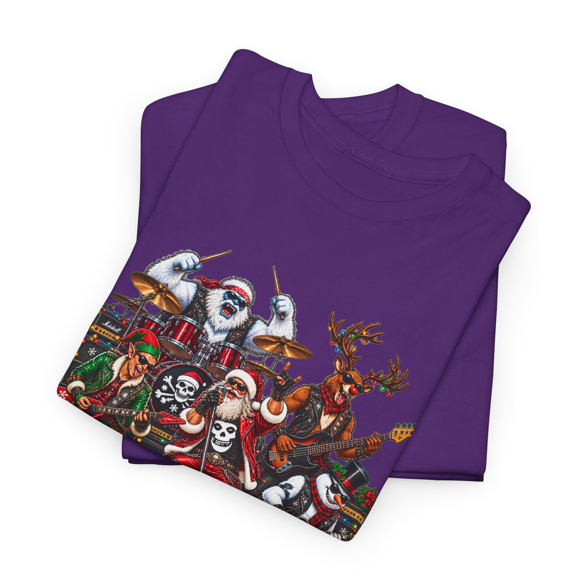 Festive Christmas Reindeer and Santa Crew T-Shirt