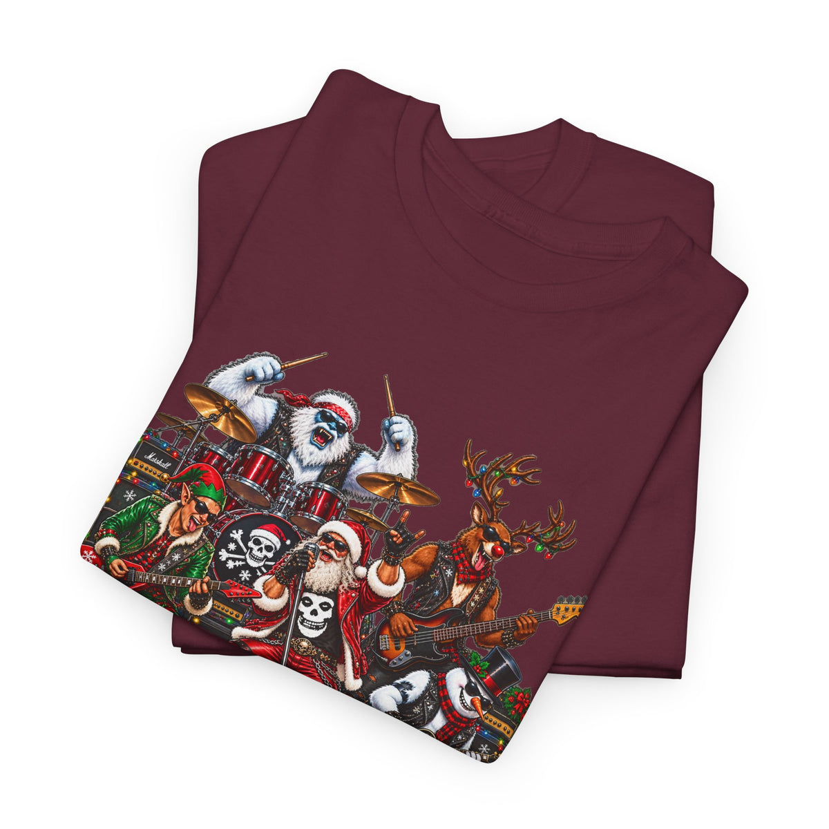 Festive Christmas Reindeer and Santa Crew T-Shirt