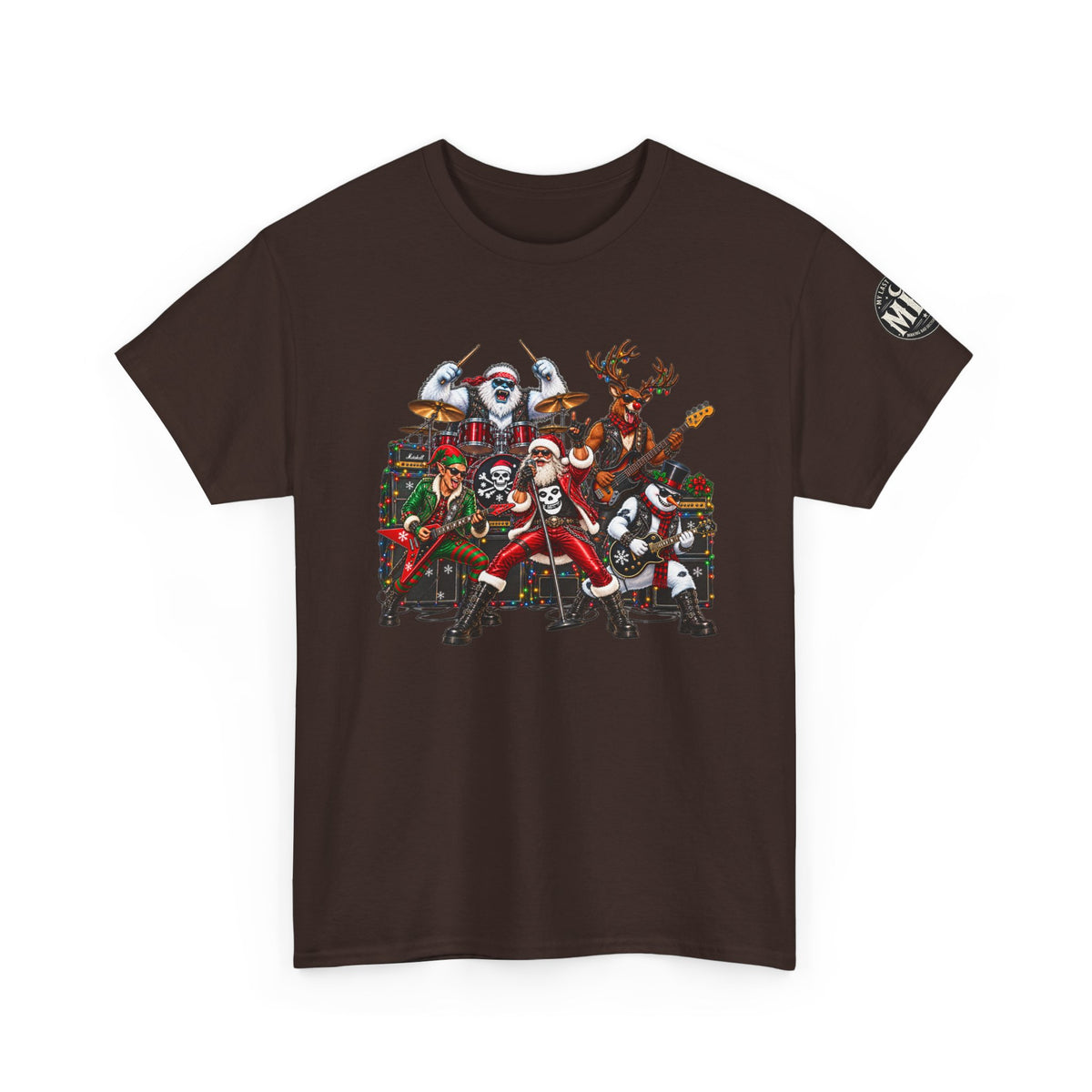 Festive Christmas Reindeer and Santa Crew T-Shirt