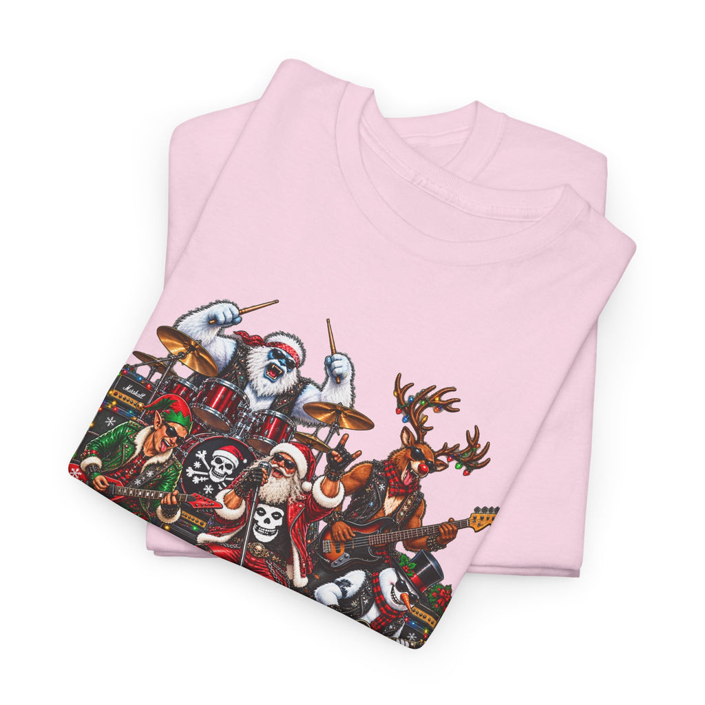 Festive Christmas Reindeer and Santa Crew T-Shirt