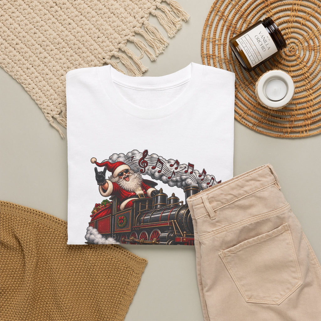 Christmas Train Santa Graphic T-Shirt