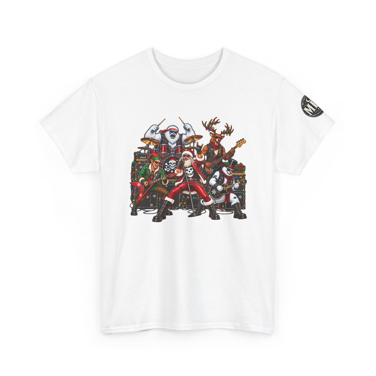 Festive Christmas Reindeer and Santa Crew T-Shirt