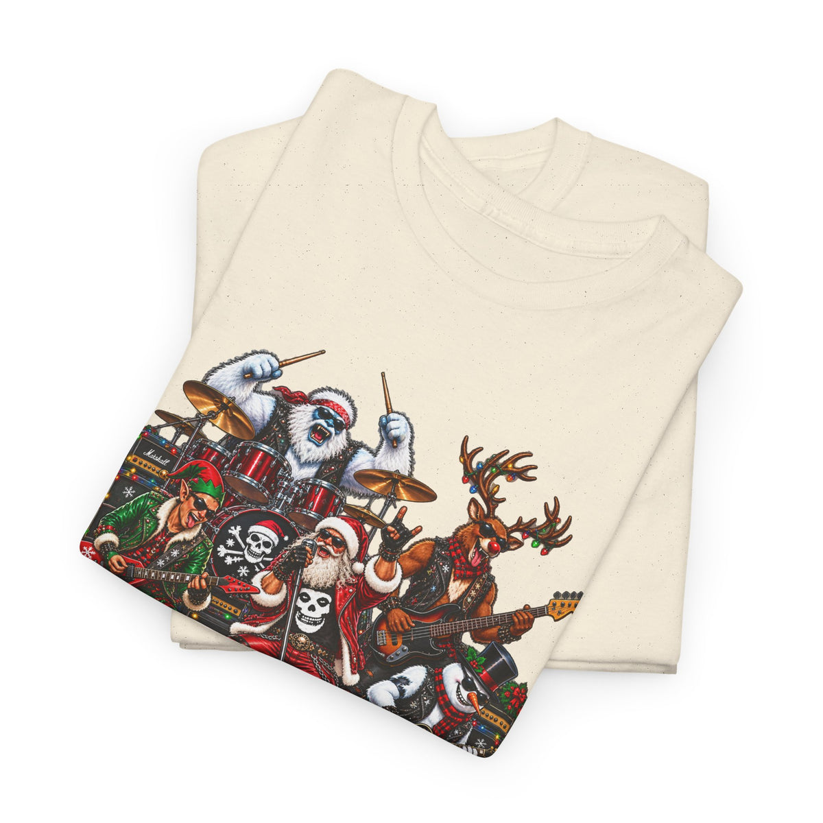 Festive Christmas Reindeer and Santa Crew T-Shirt