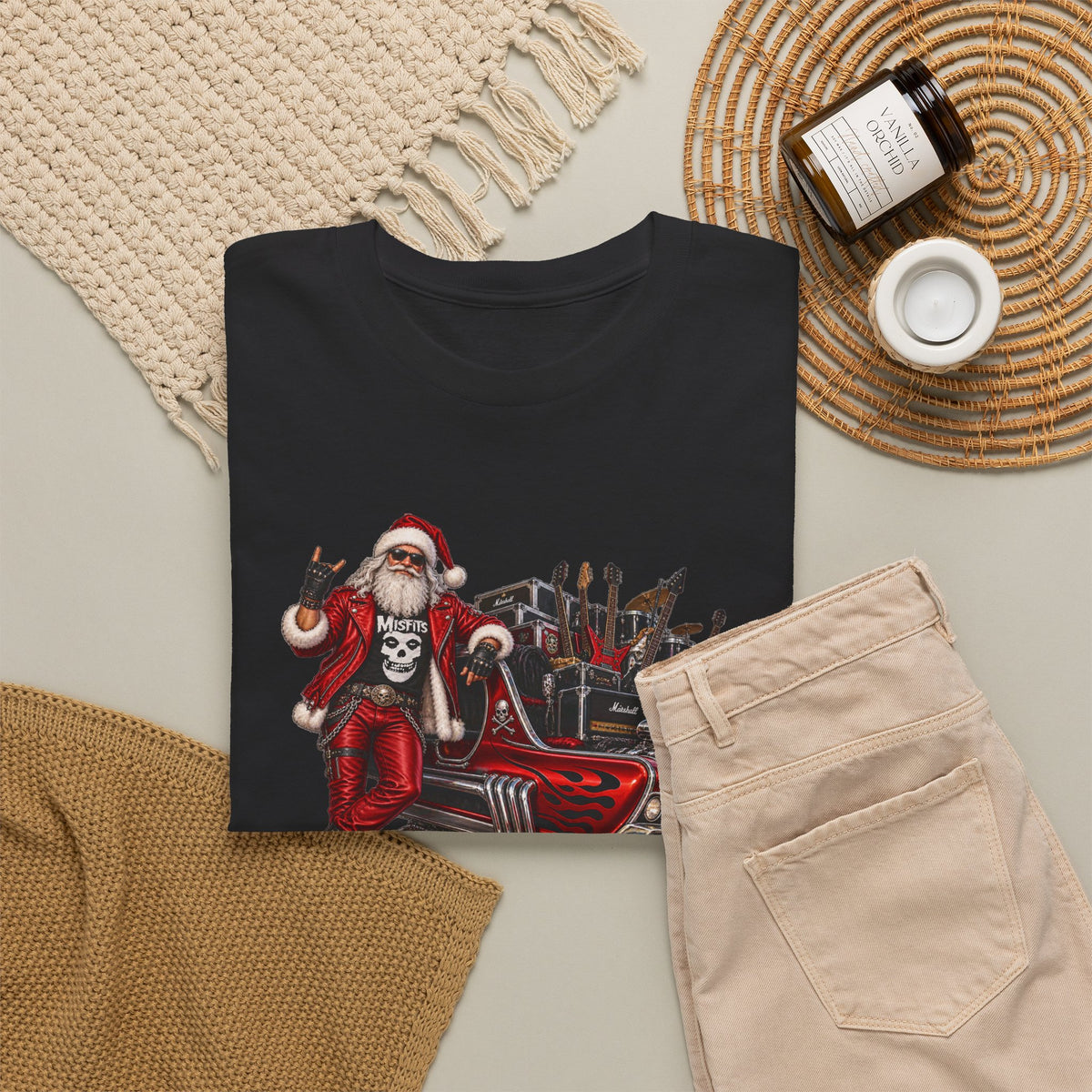Santa Claus Christmas Hot Rod Tee