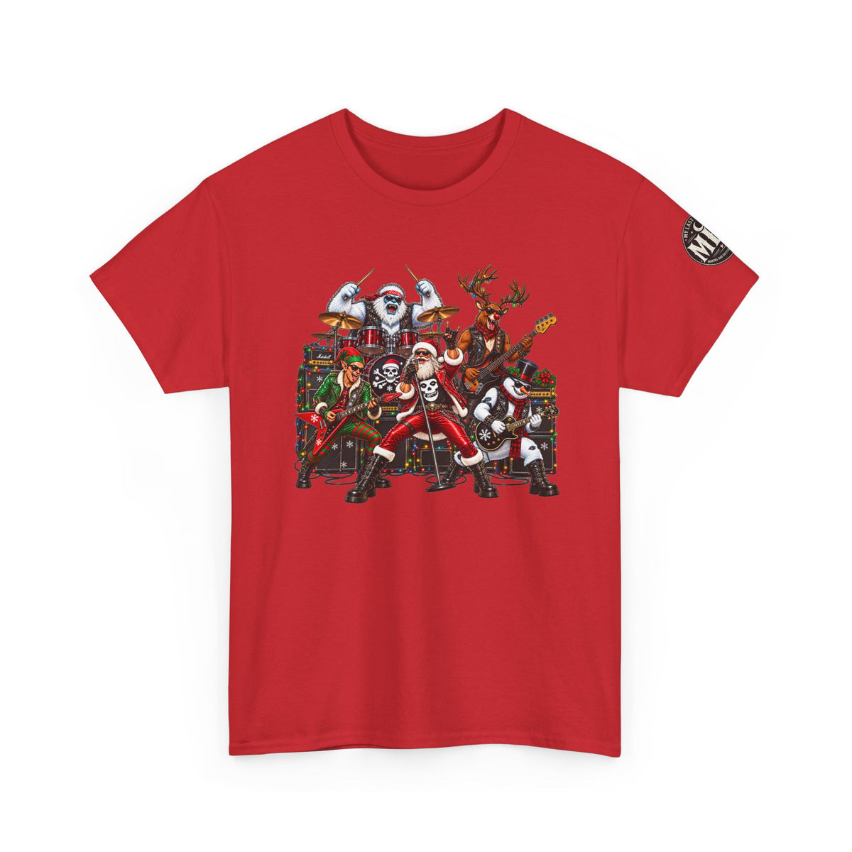 Festive Christmas Reindeer and Santa Crew T-Shirt