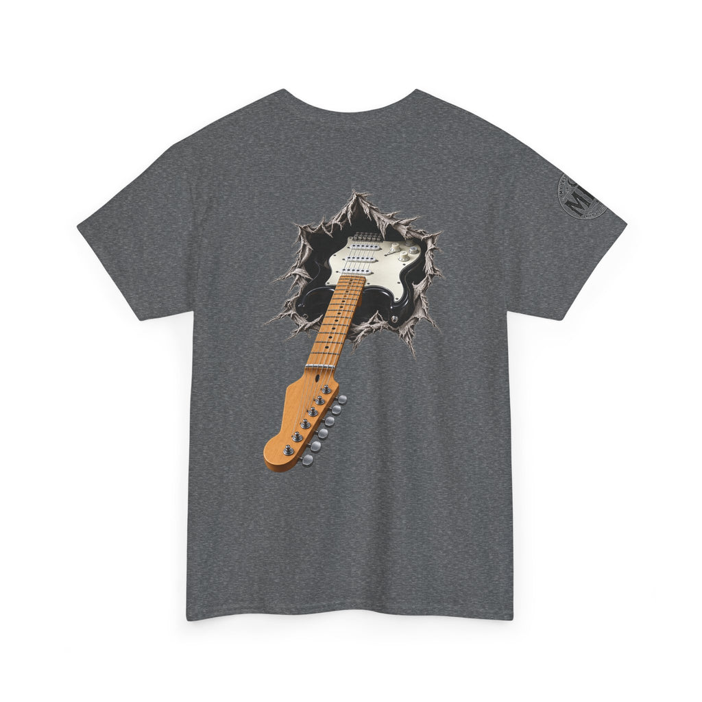 Electric Guitar Tee —  (Guitar Breaking Through Back)