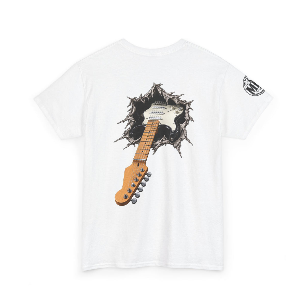 Electric Guitar Tee —  (Guitar Breaking Through Back)