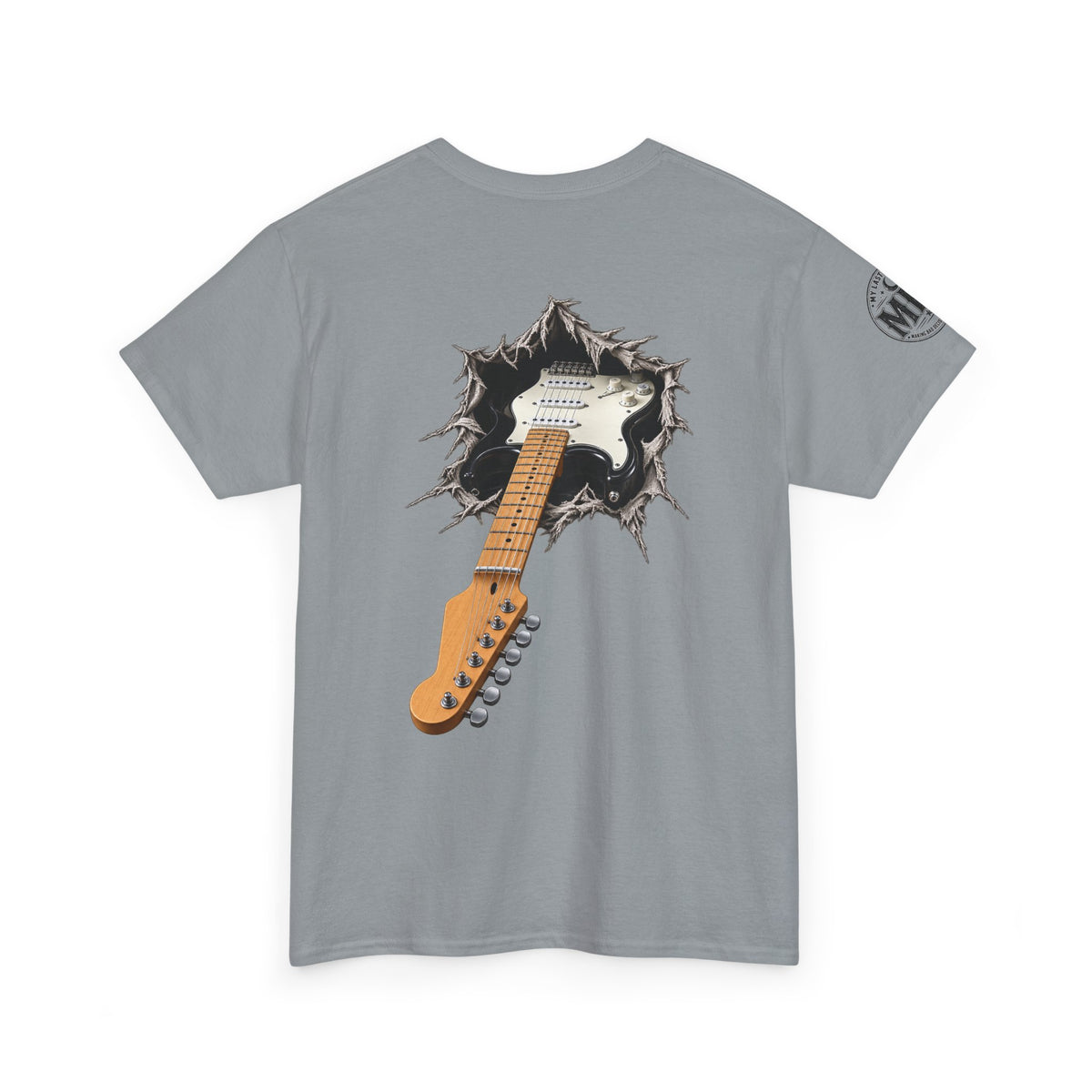 Electric Guitar Tee —  (Guitar Breaking Through Back)