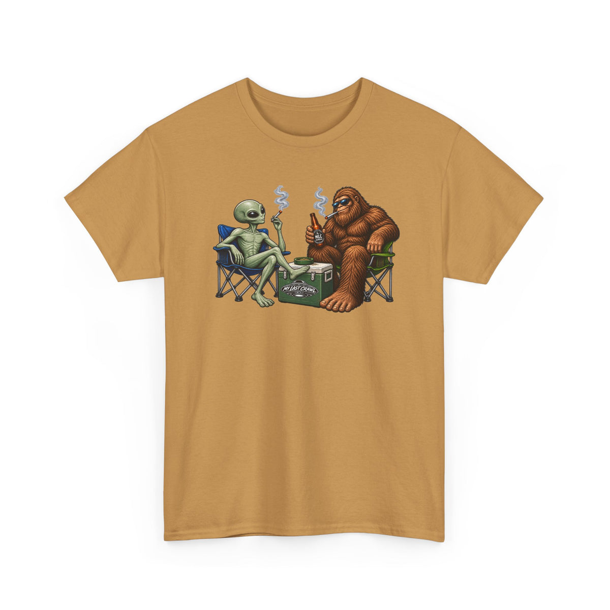Alien & bigfoot burning one