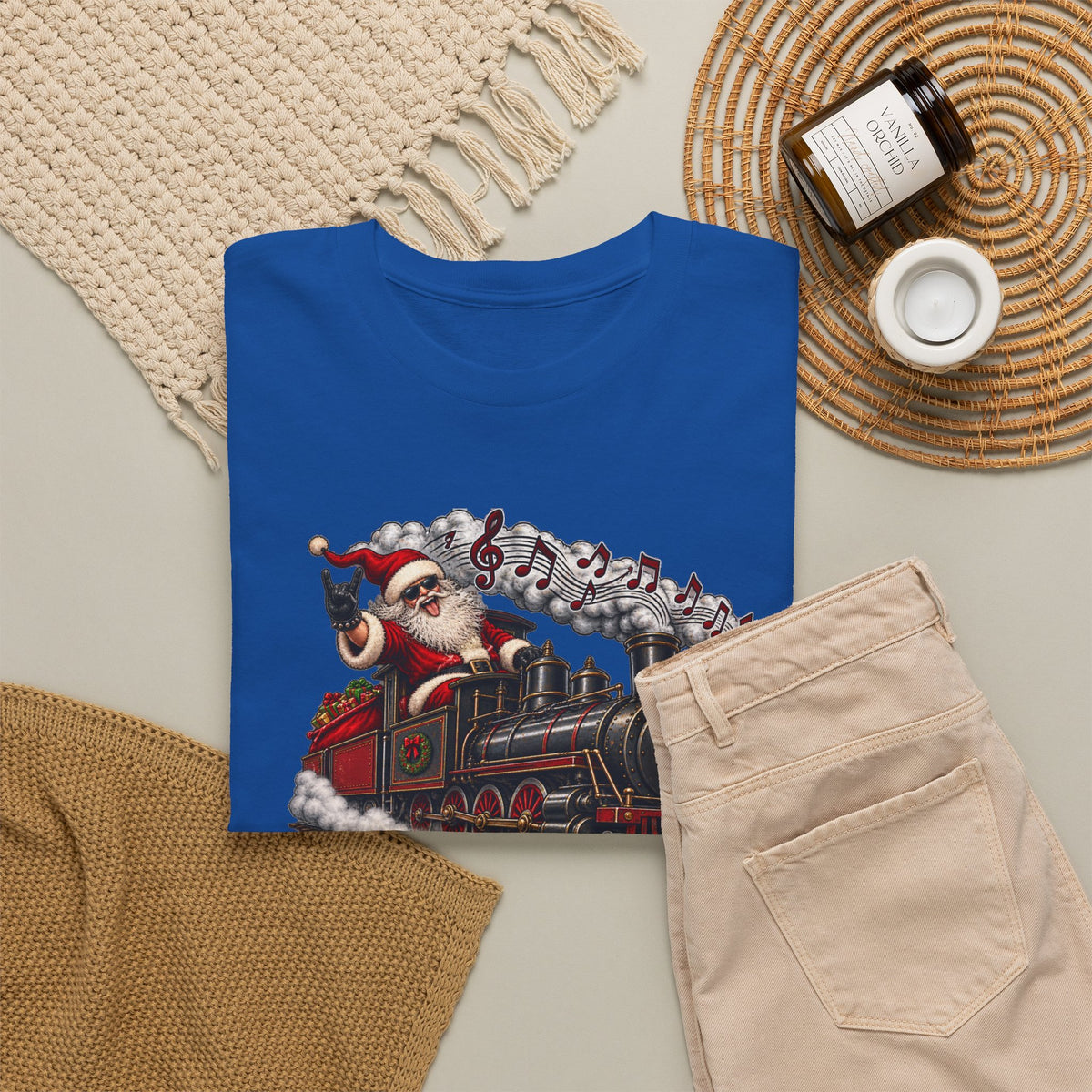 Christmas Train Santa Graphic T-Shirt
