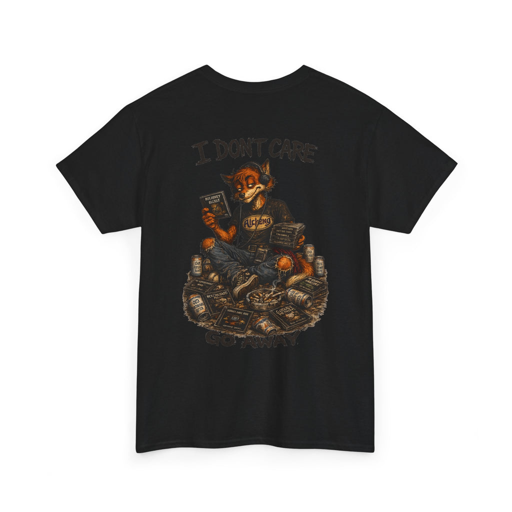 Graphic Tee — "I Don't Care, Go Away" Fox Illustration Shirt