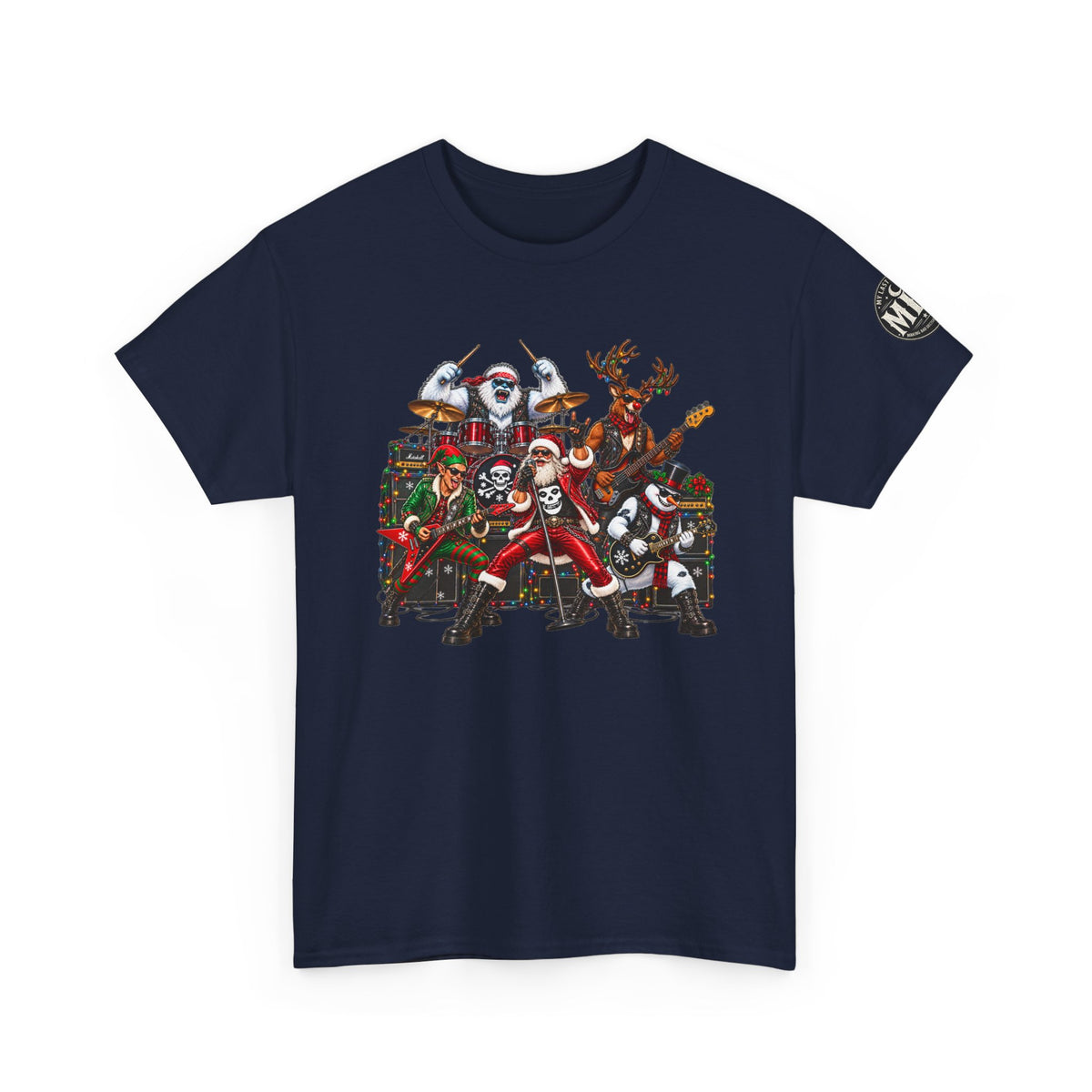 Festive Christmas Reindeer and Santa Crew T-Shirt