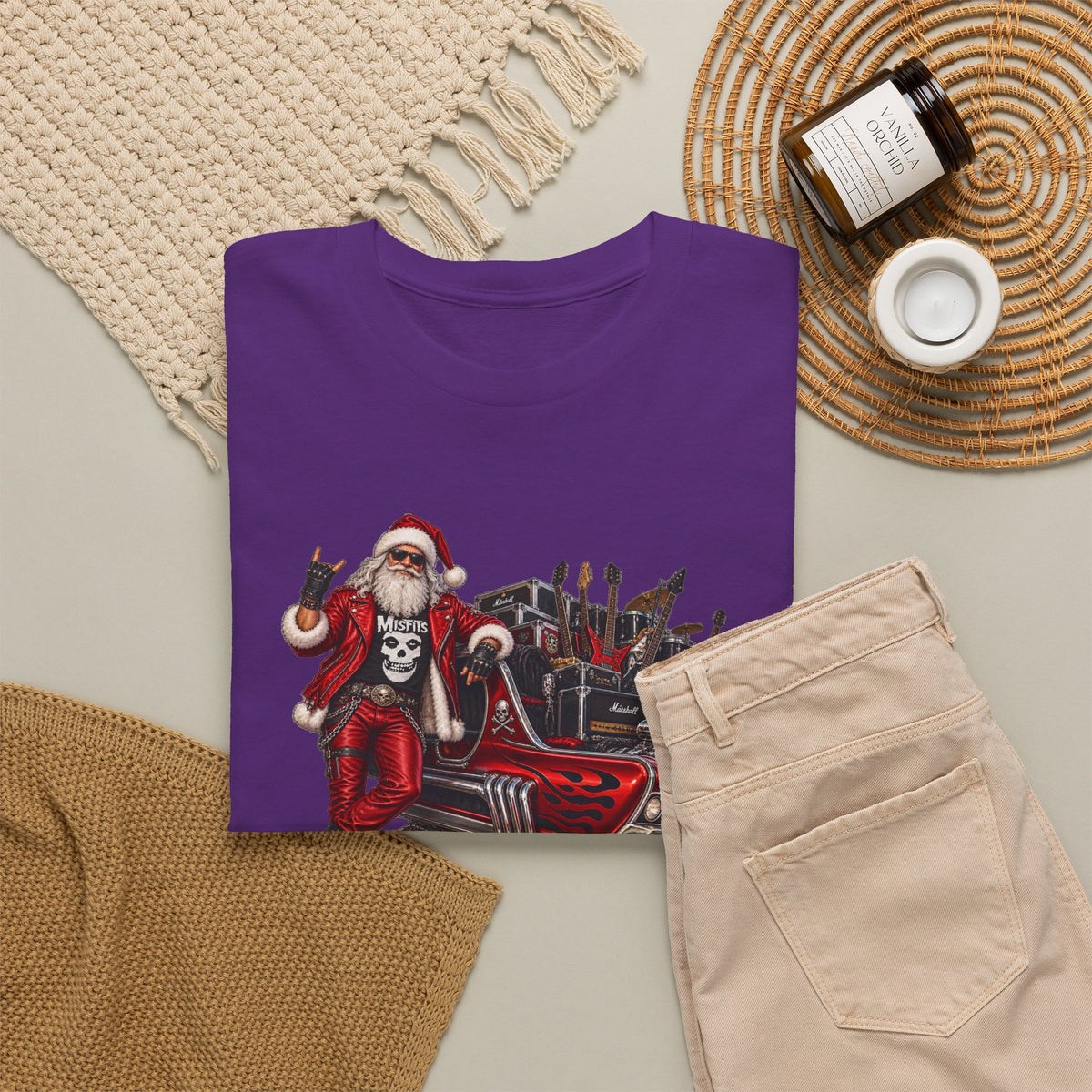 Santa Claus Christmas Hot Rod Tee