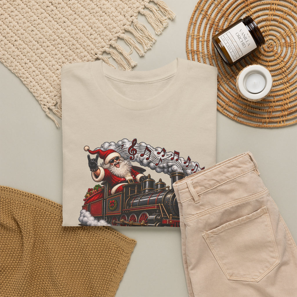Christmas Train Santa Graphic T-Shirt