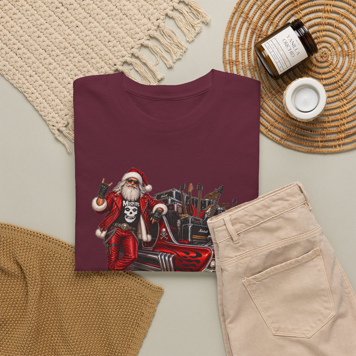 Santa Claus Christmas Hot Rod Tee