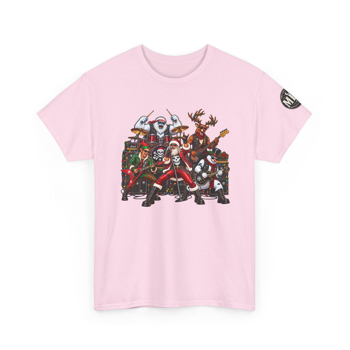 Festive Christmas Reindeer and Santa Crew T-Shirt