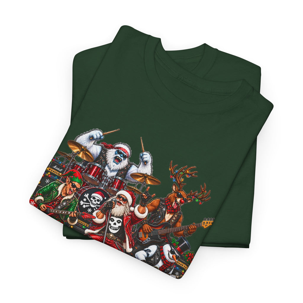 Festive Christmas Reindeer and Santa Crew T-Shirt