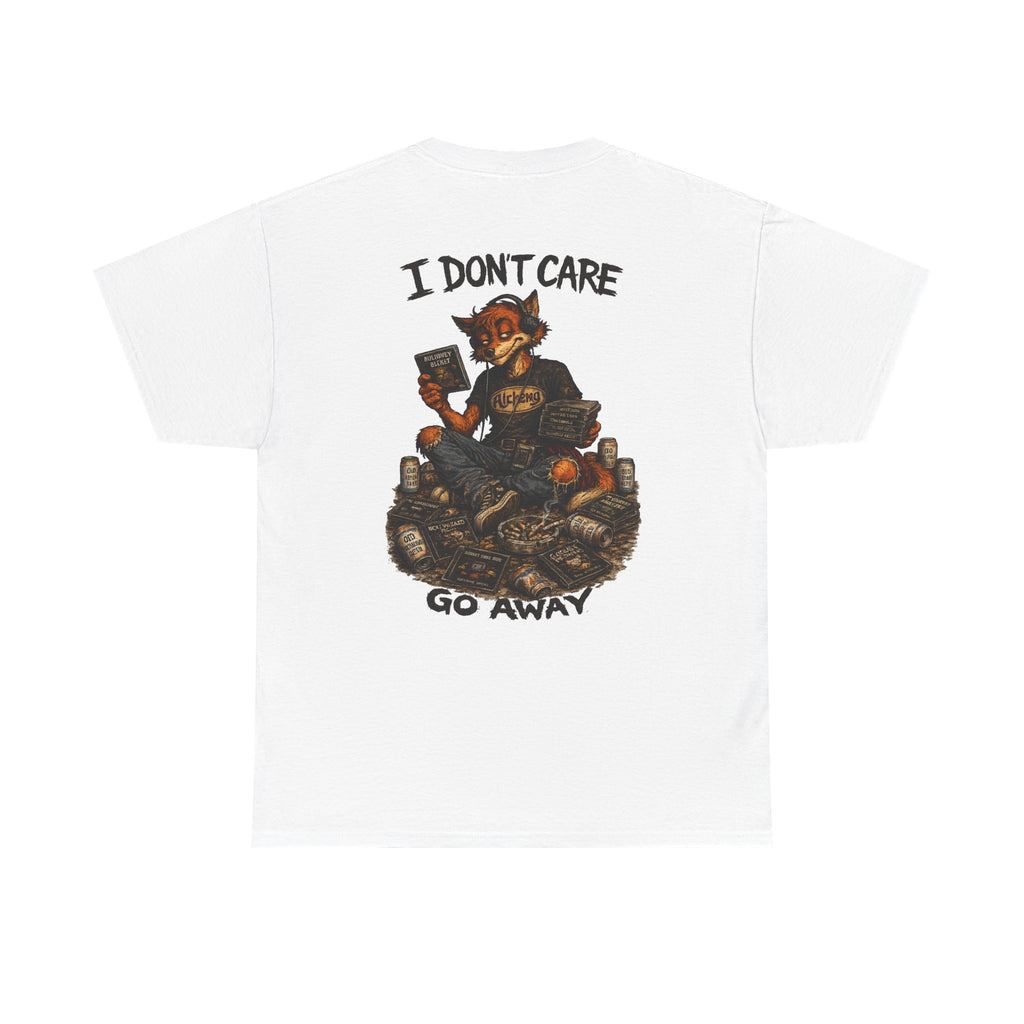 Graphic Tee — "I Don't Care, Go Away" Fox Illustration Shirt