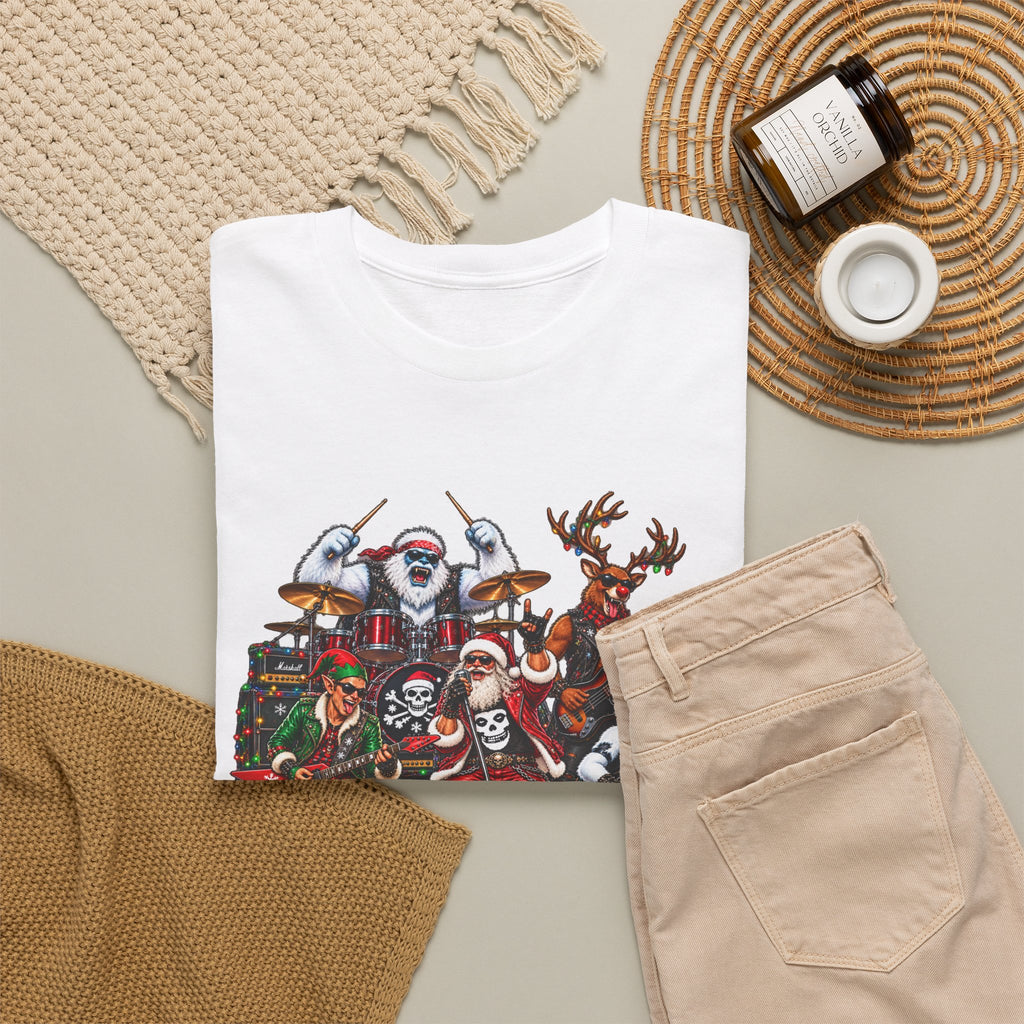 Festive Christmas Reindeer and Santa Crew T-Shirt