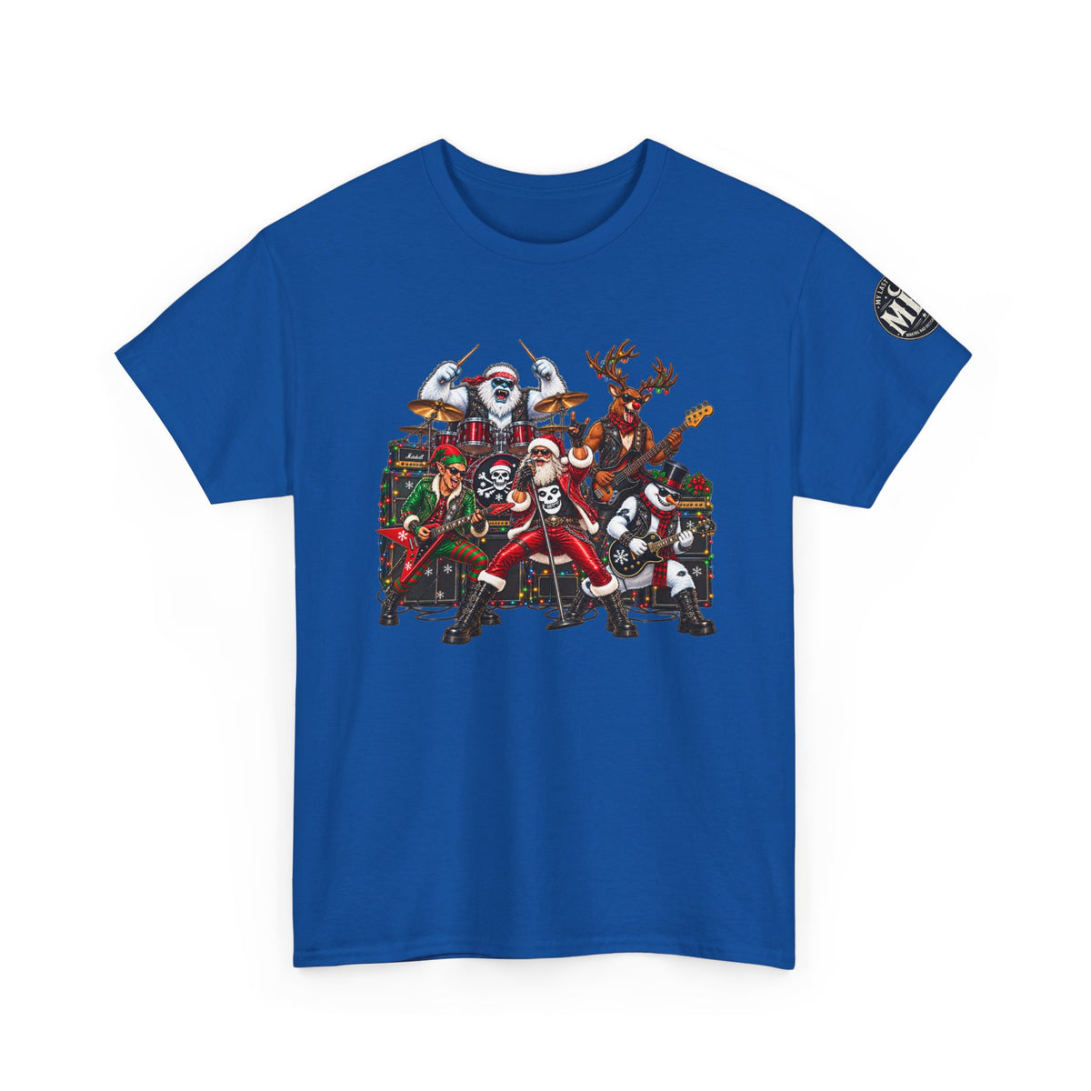 Festive Christmas Reindeer and Santa Crew T-Shirt